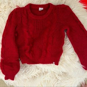 Red Abercrombie kids sweater 11-12 holidays